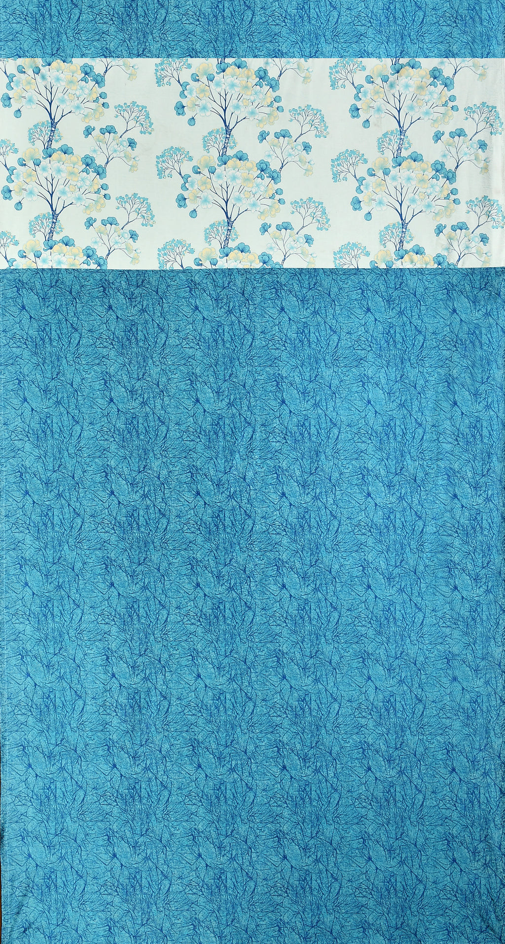 Aqua Camrin patch umbrella curtain with digital design, featuring nautical motifs and vibrant blue tones by The Digital Kart