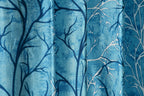 Aqua Surbhi Super Star print curtains from The Digital Kart with star patterns and vibrant aqua fabric in a home window setting.