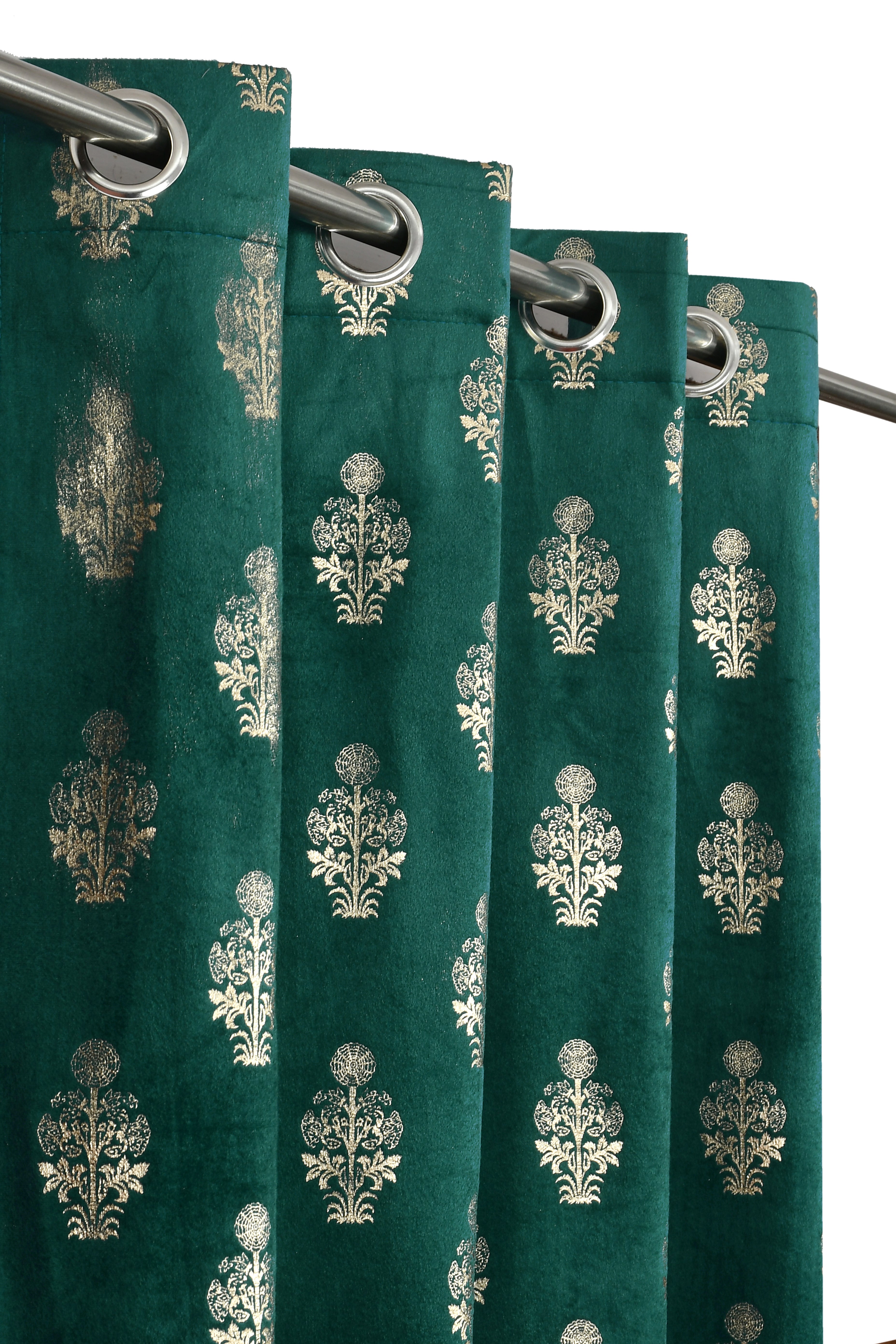 Velvet Foil Curtains Matka Print