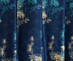 Blue Surbhi Gulmohar print fabric by The Digital Kart featuring vibrant floral pattern and intricate detailing.