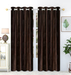 Brown tree punch curtains by The Digital Kart featuring a leafy tree pattern for stylish window decor.