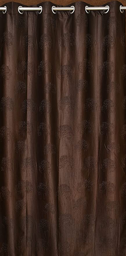 Brown tree punch curtains from The Digital Kart featuring a bold, nature-inspired tree punch pattern.