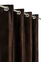 Brown tree punch curtains by The Digital Kart featuring a pattern of stylized trees, perfect for adding natural charm to a room.
