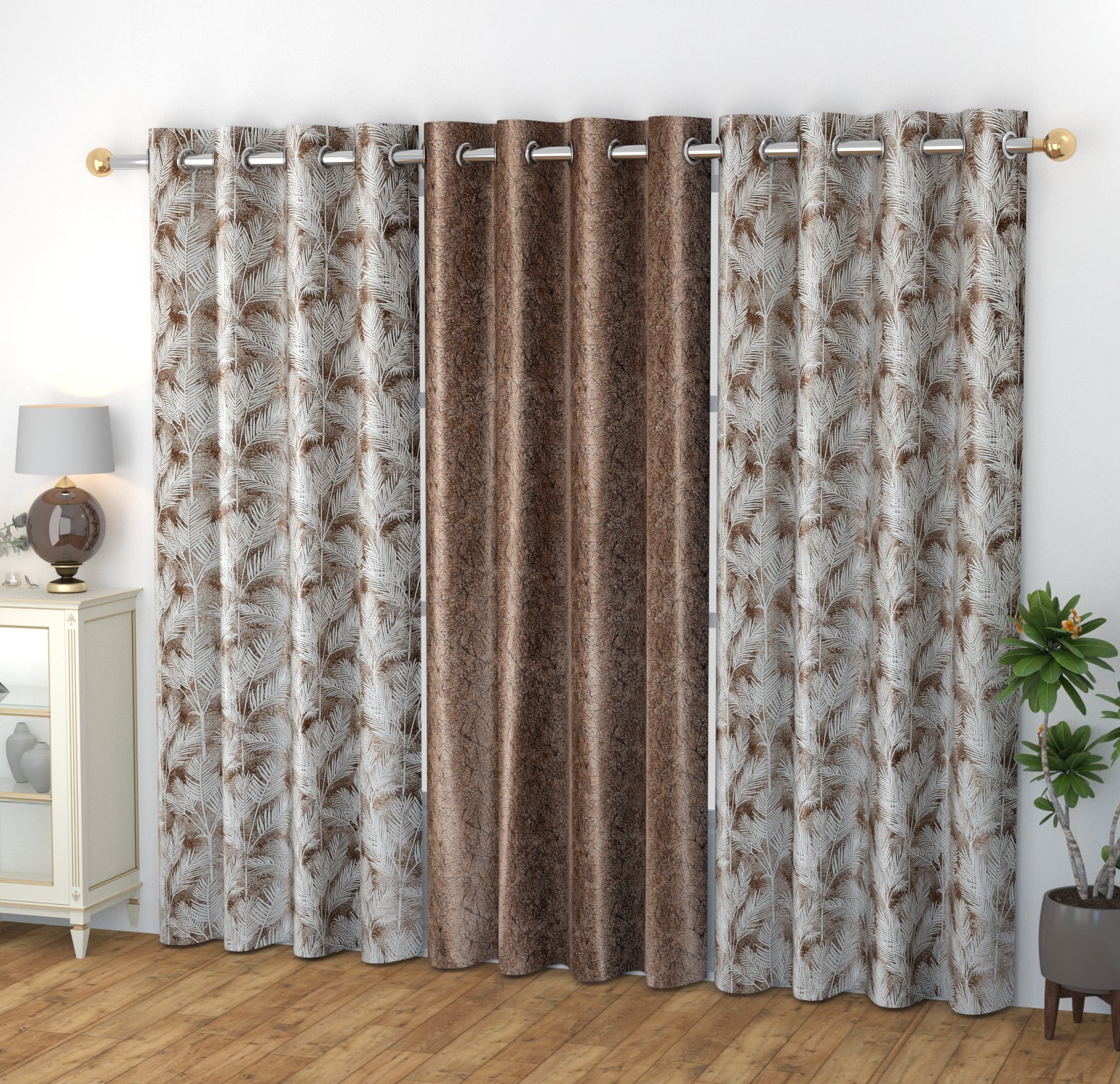 Camrin leaves curtains combo (3pcs)