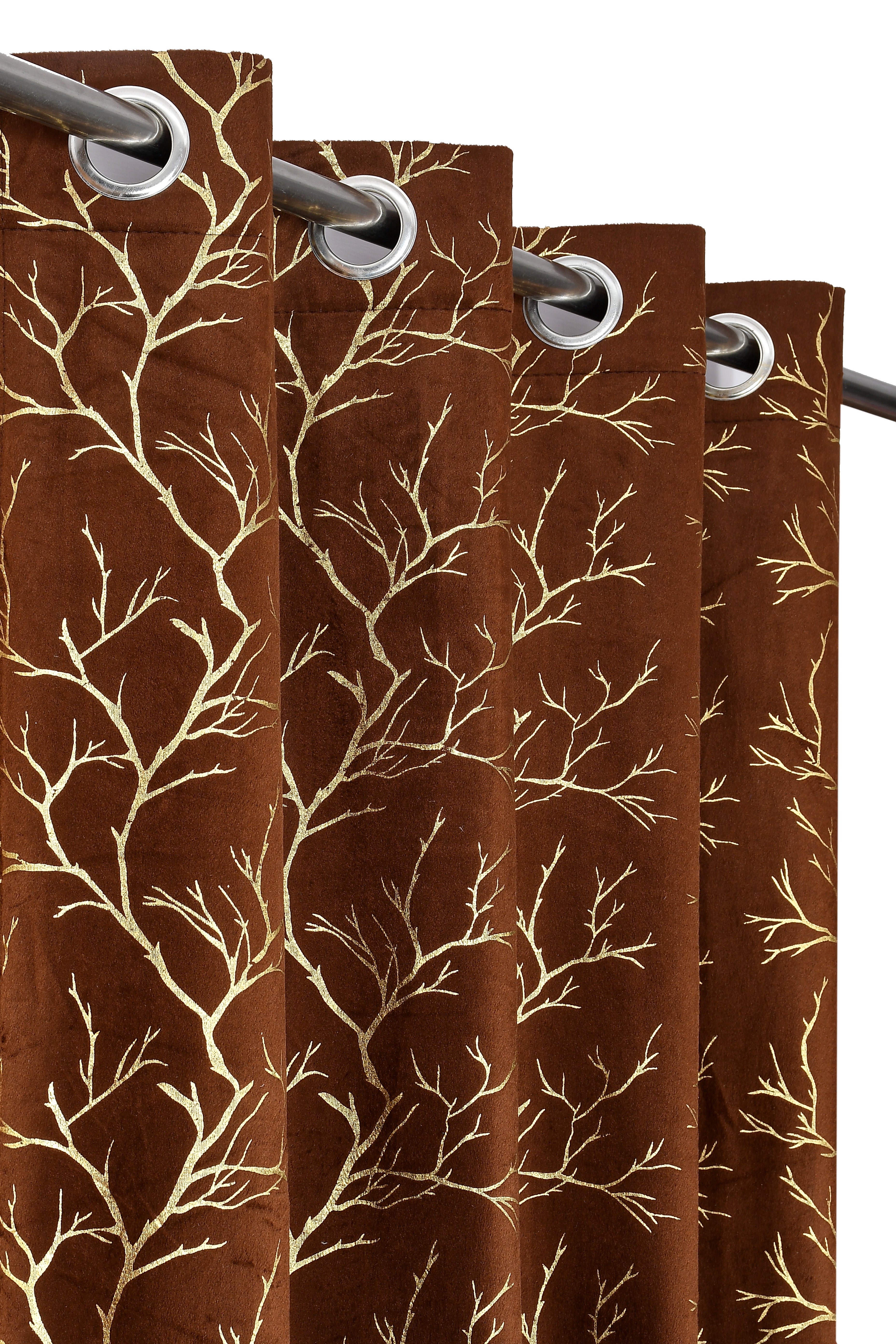 Digital Kart Royal Velvet Foil Branch Curtain