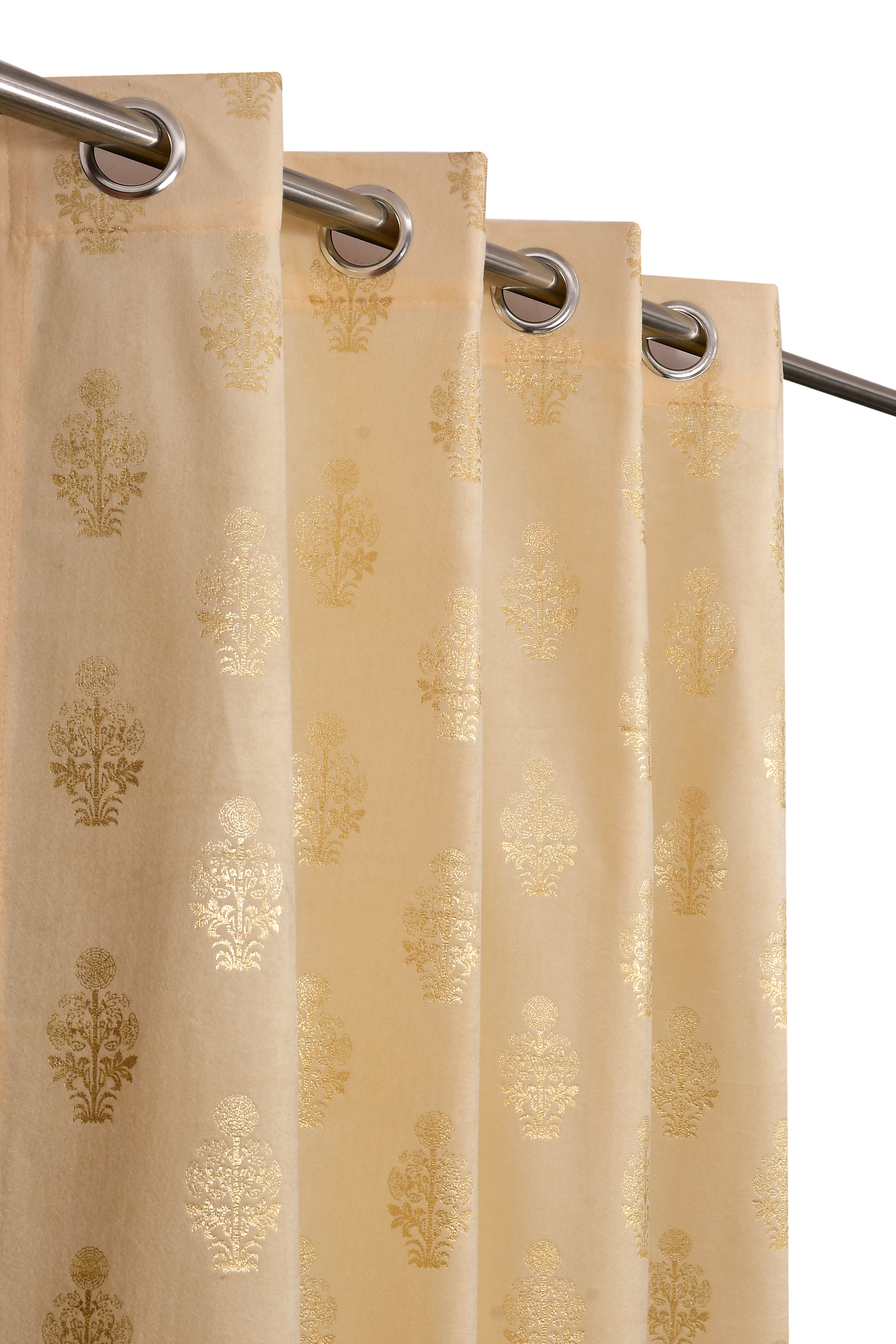Velvet Foil Curtains Matka Print