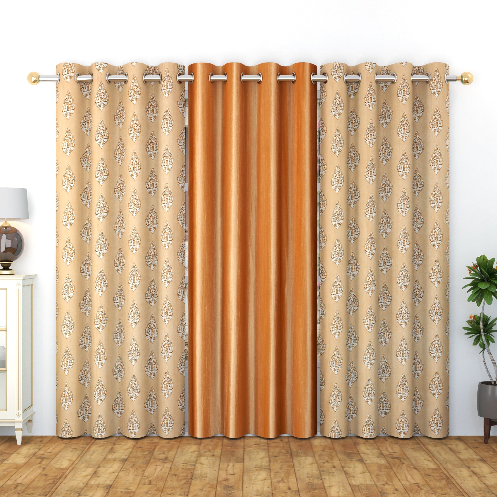 Meta print 4 combo ( 3 pcs ) curtains