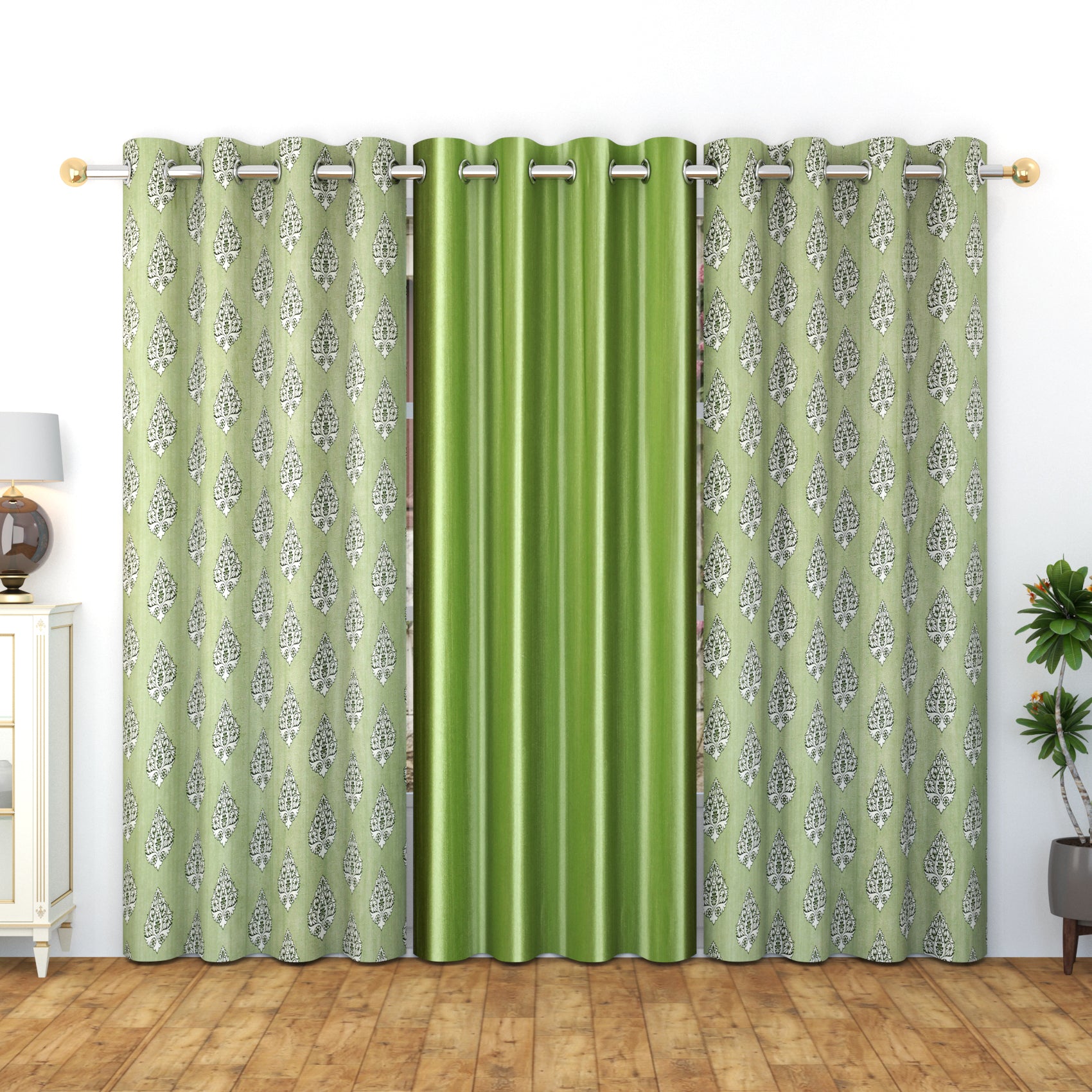 Meta print 4 combo ( 3 pcs ) curtains