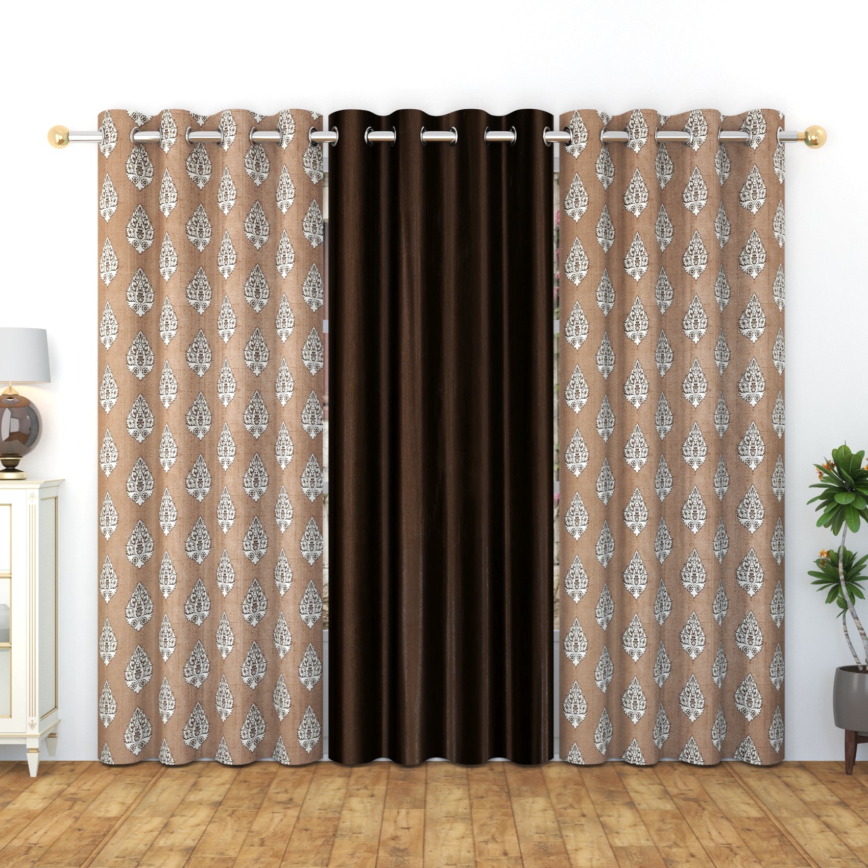 Meta print 4 combo ( 3 pcs ) curtains
