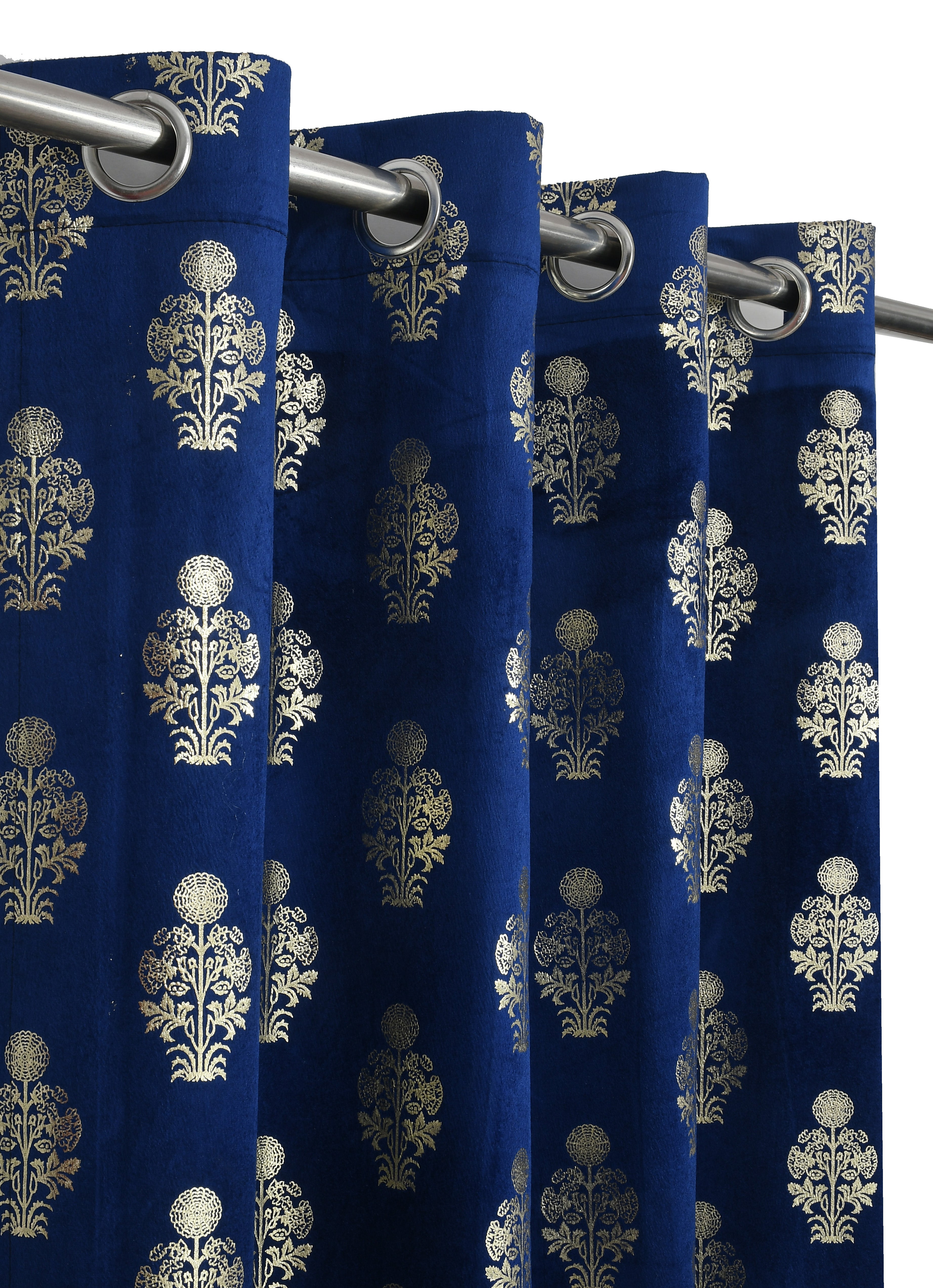 Velvet Foil Curtains Matka Print