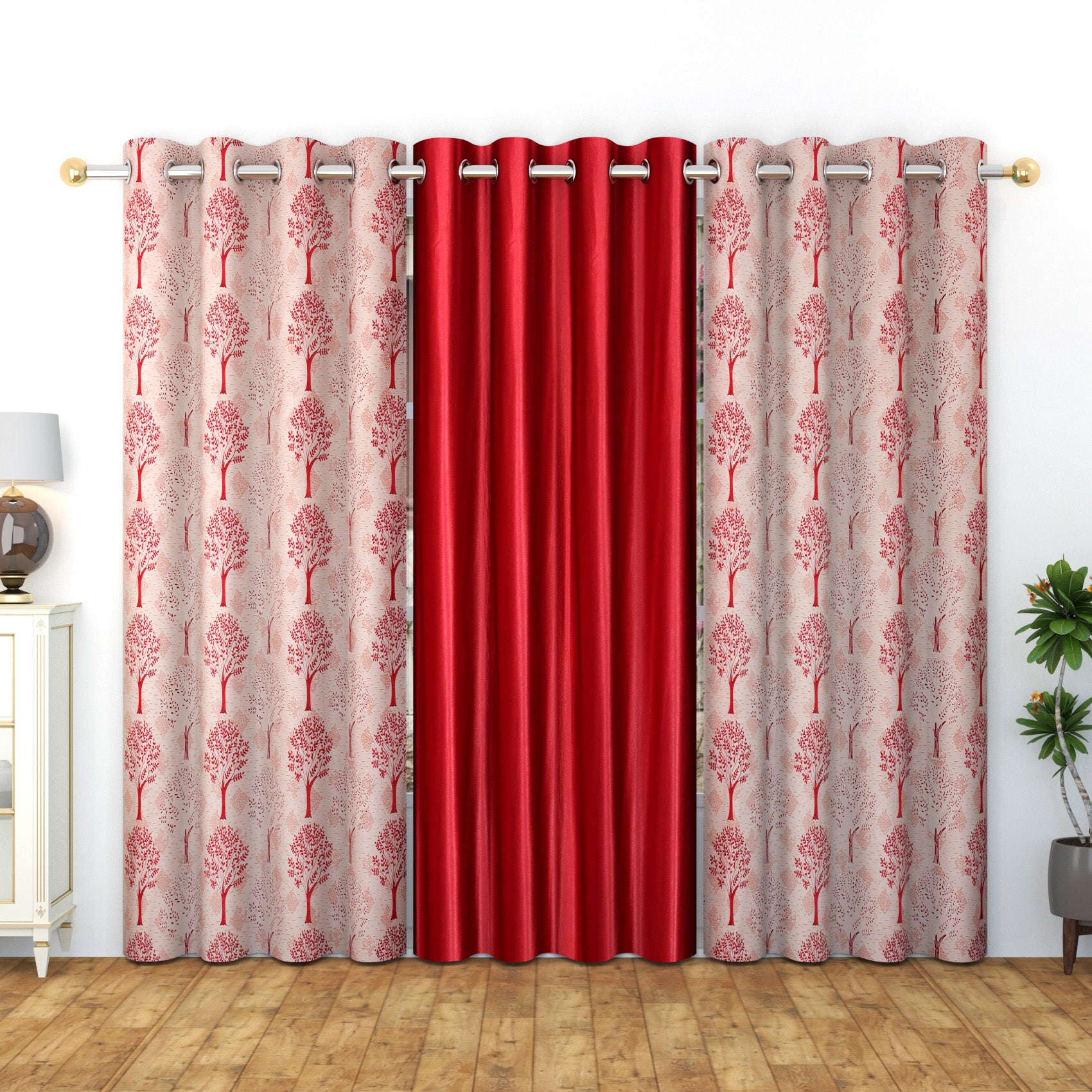 Meta print 2 combo (3 pcs ) curtains