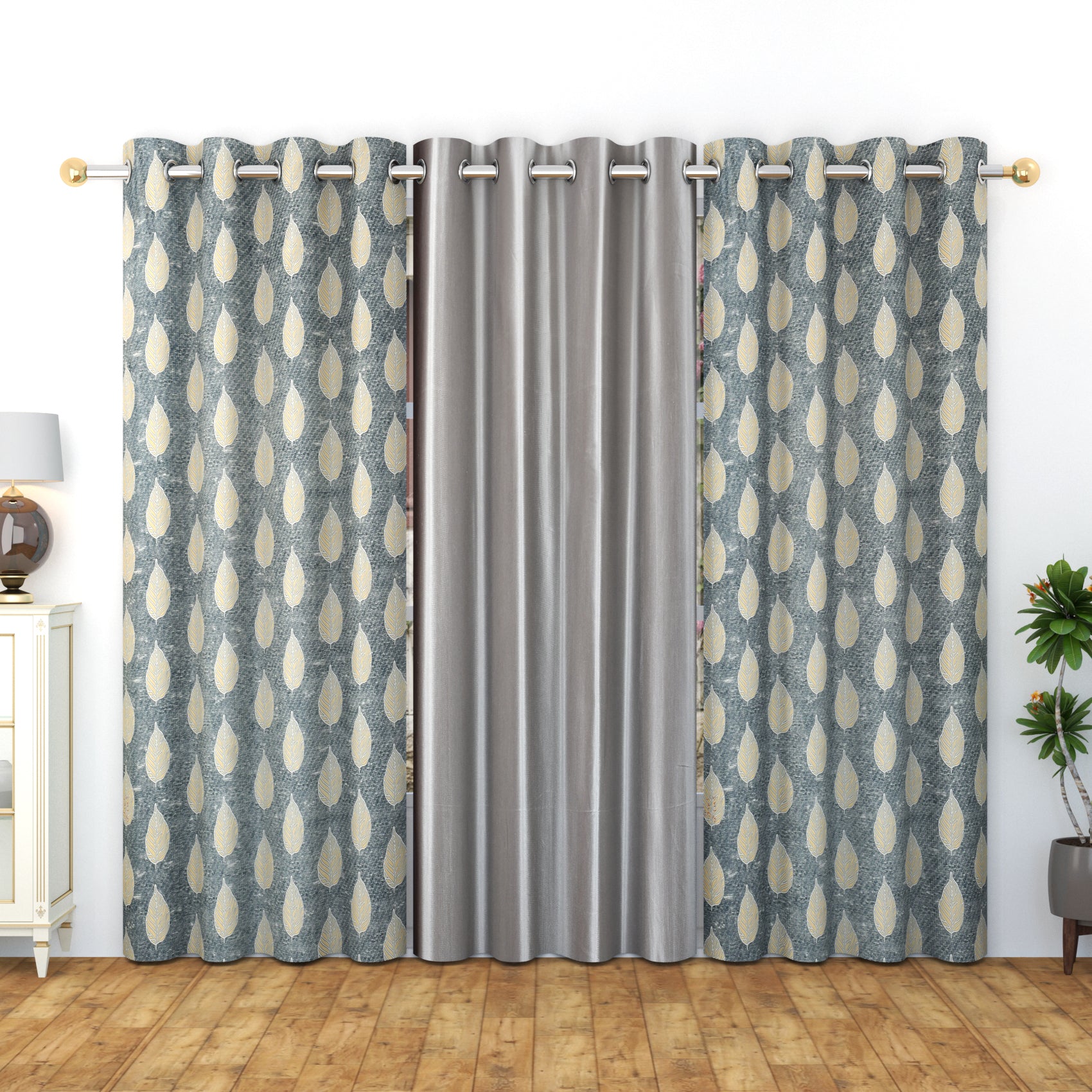 Meta print 3 combo ( 3 pcs ) curtains