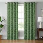 Surbhi Neem Patti print curtains from The Digital Kart featuring traditional neem leaf pattern in vibrant colors.
