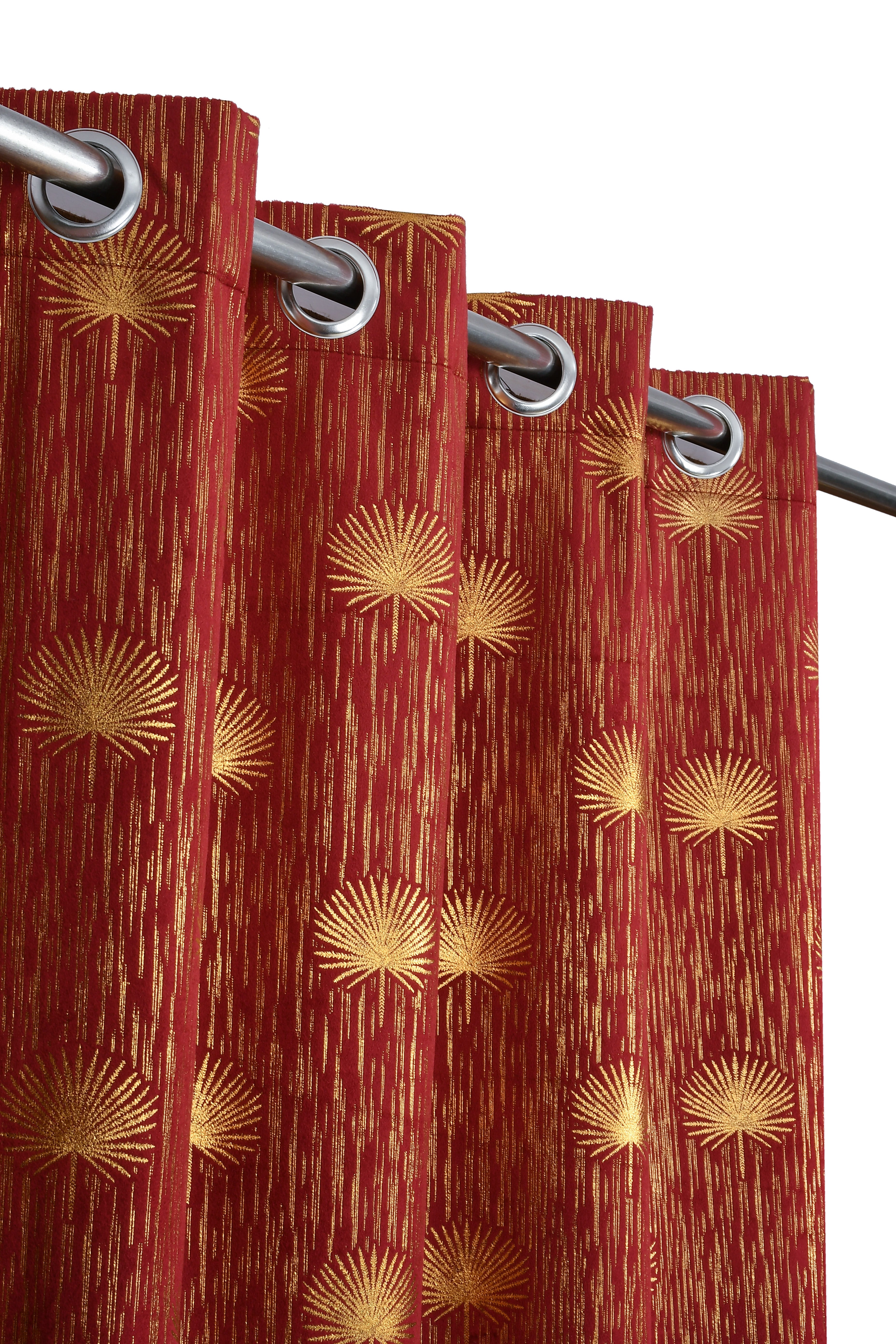 Velvet Curtain Foil jhadu print
