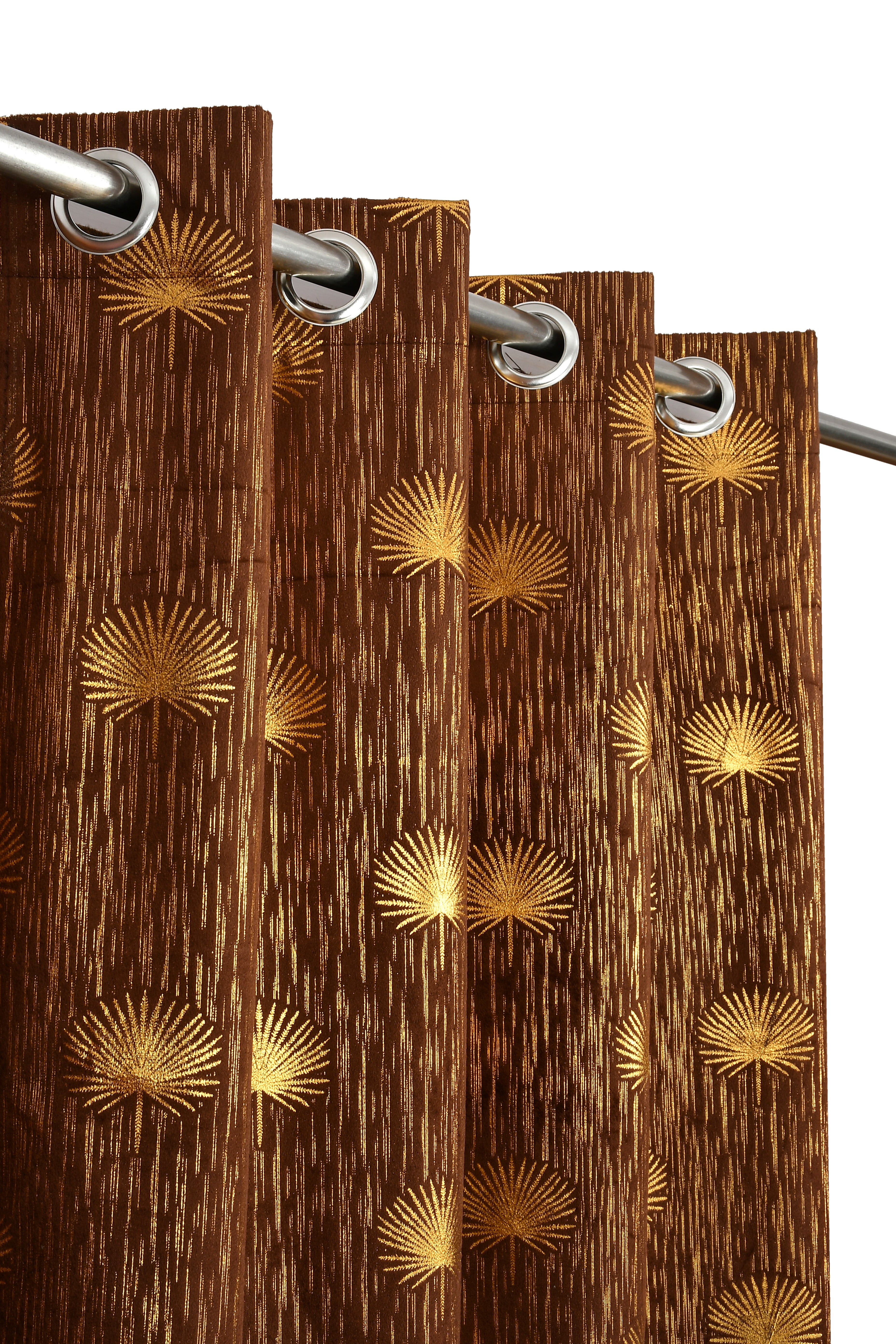 Velvet Curtain Foil jhadu print