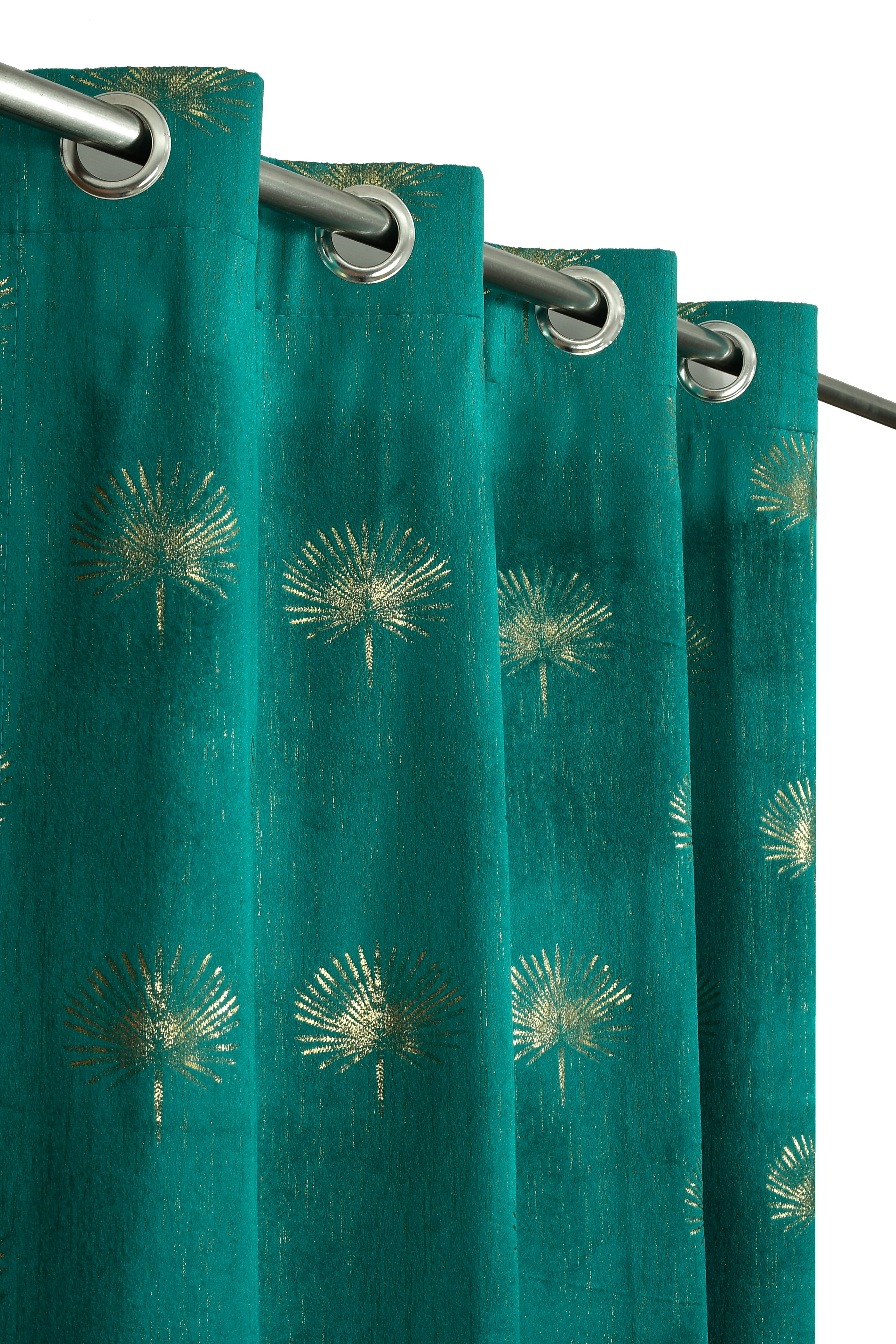 Velvet Curtain Foil jhadu print