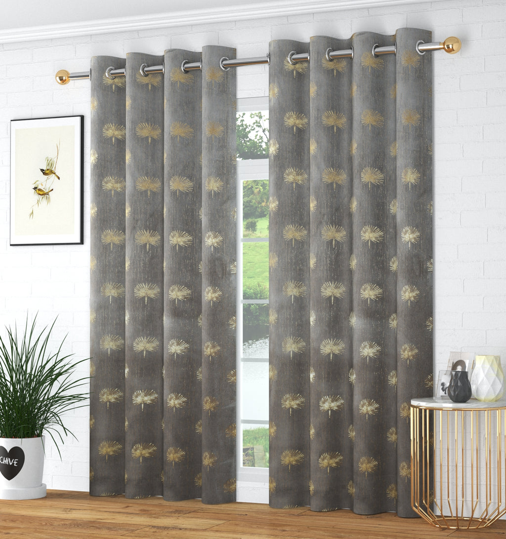 Velvet curtain with foil jhadu print by The Digital Kart, featuring a luxurious fabric and vibrant metallic design.