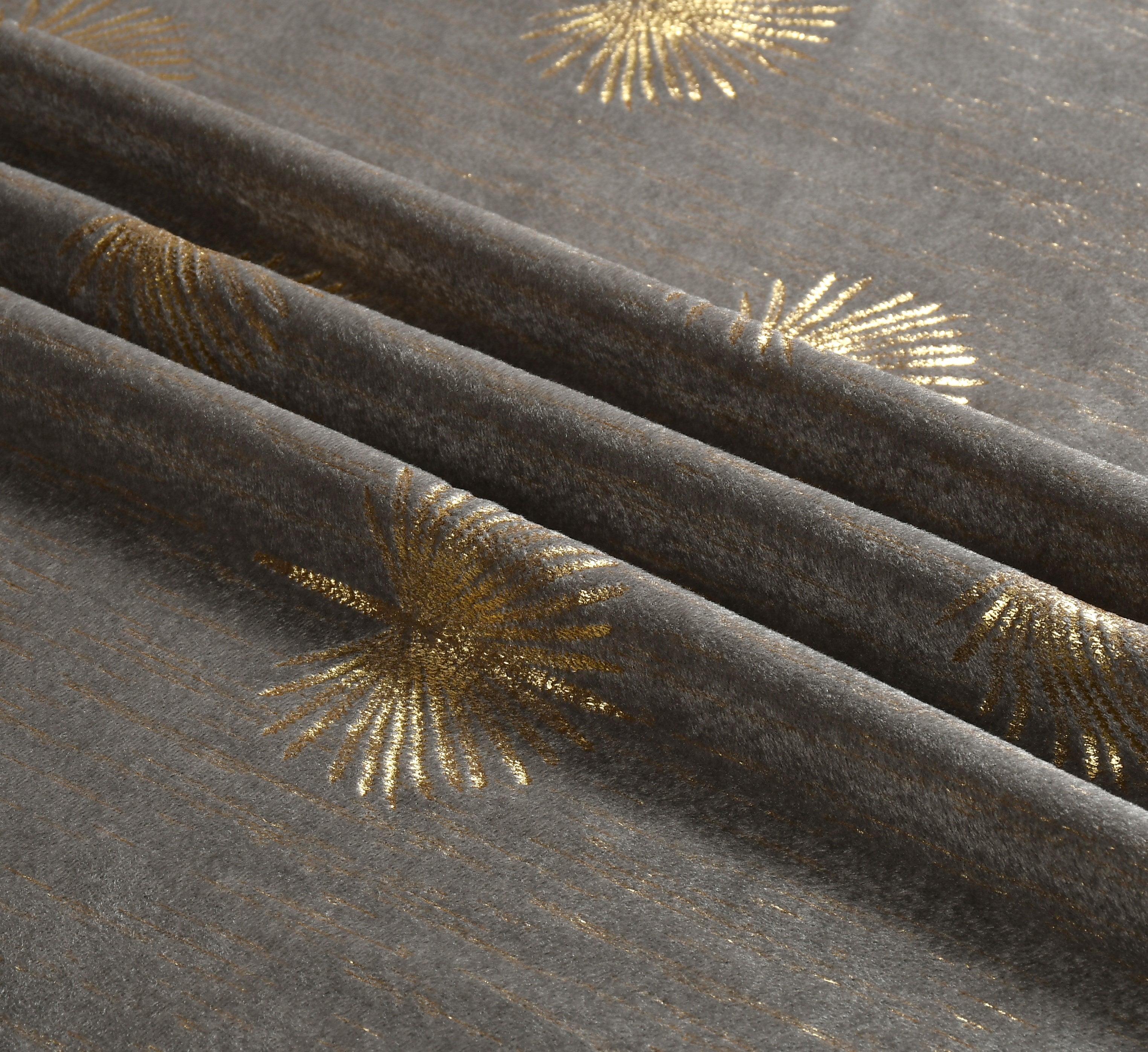Velvet Curtain Foil jhadu print