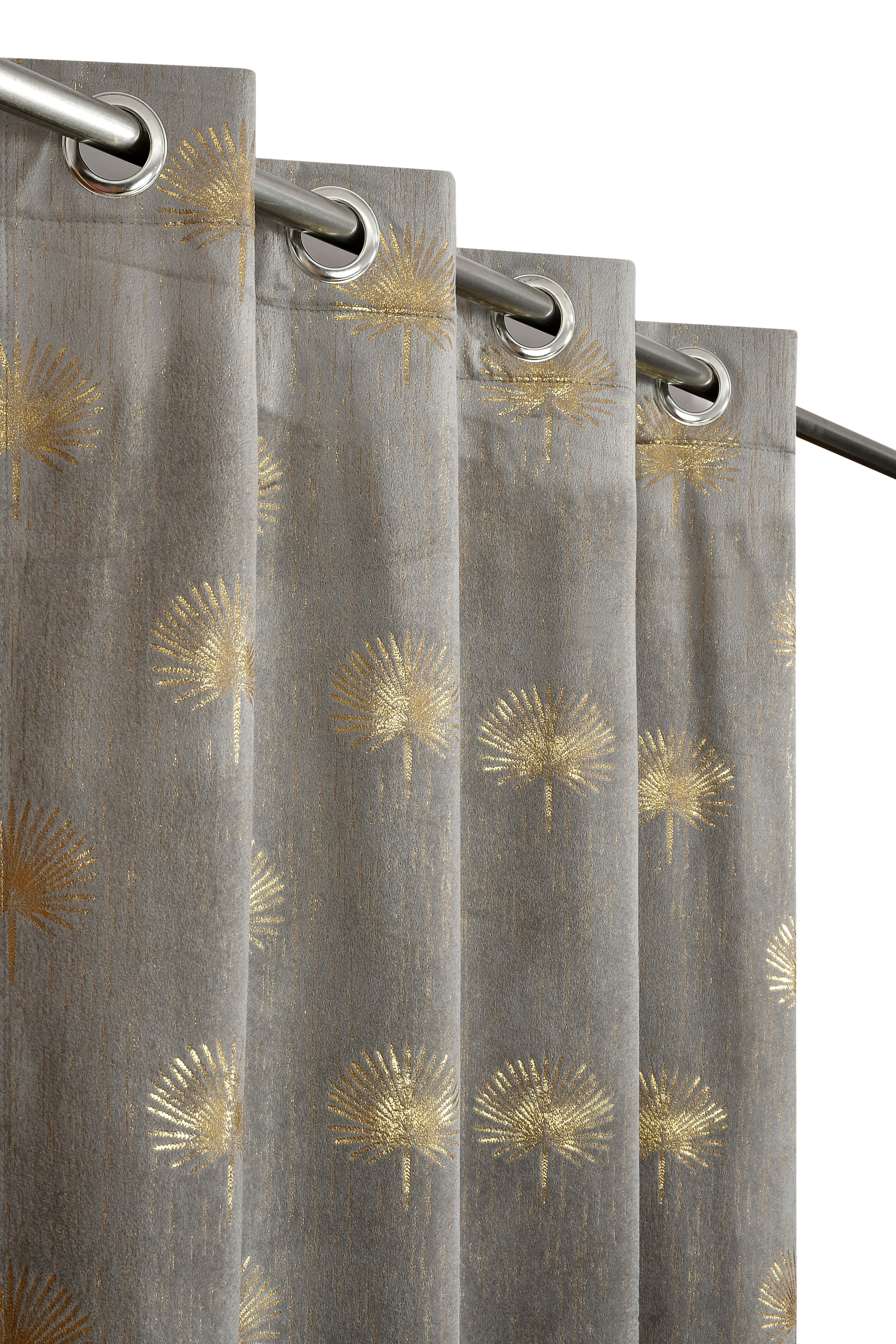 Velvet Curtain Foil jhadu print