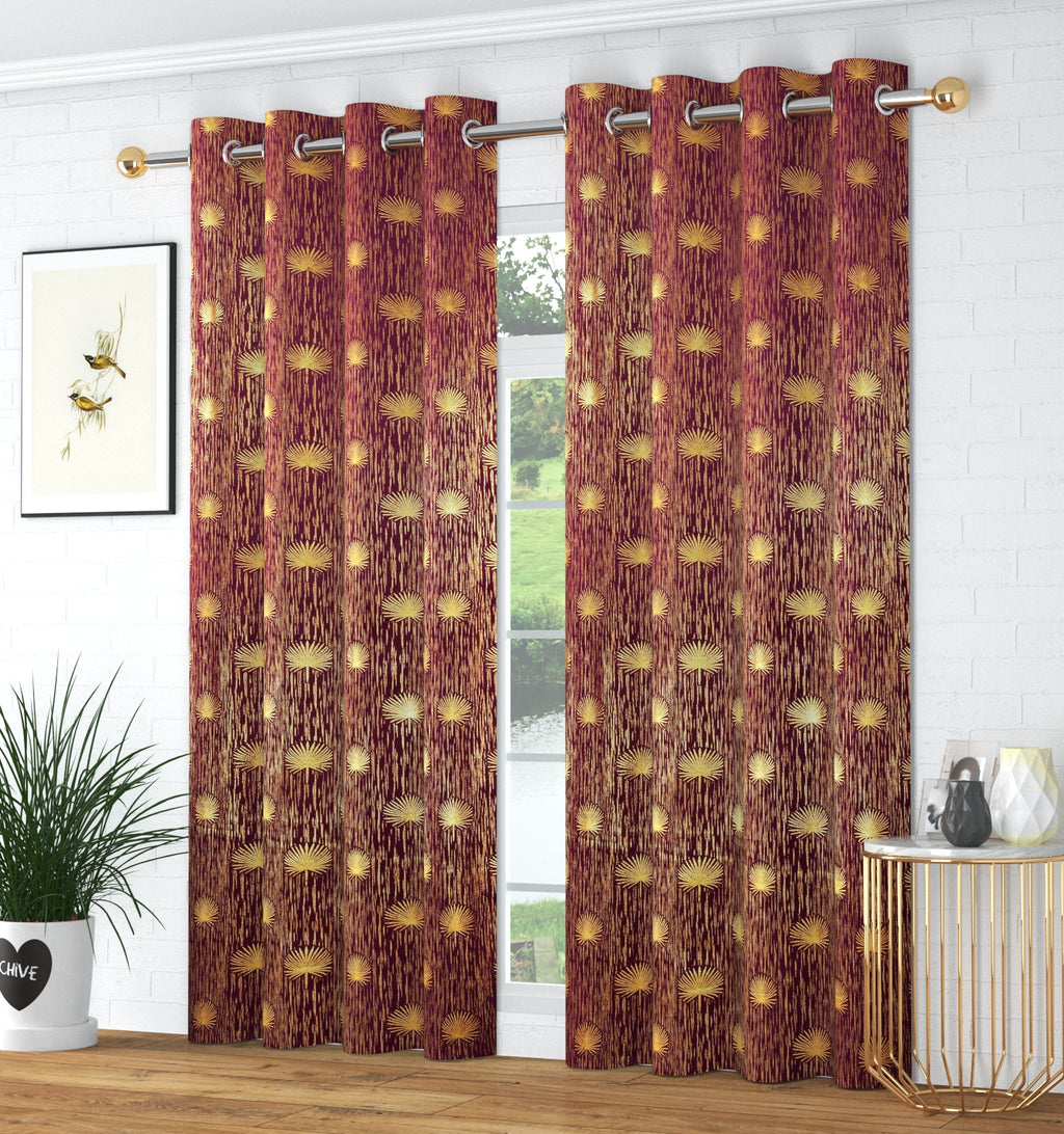 Velvet curtain with foil jhadu print by The Digital Kart, featuring luxurious fabric and intricate decorative design.