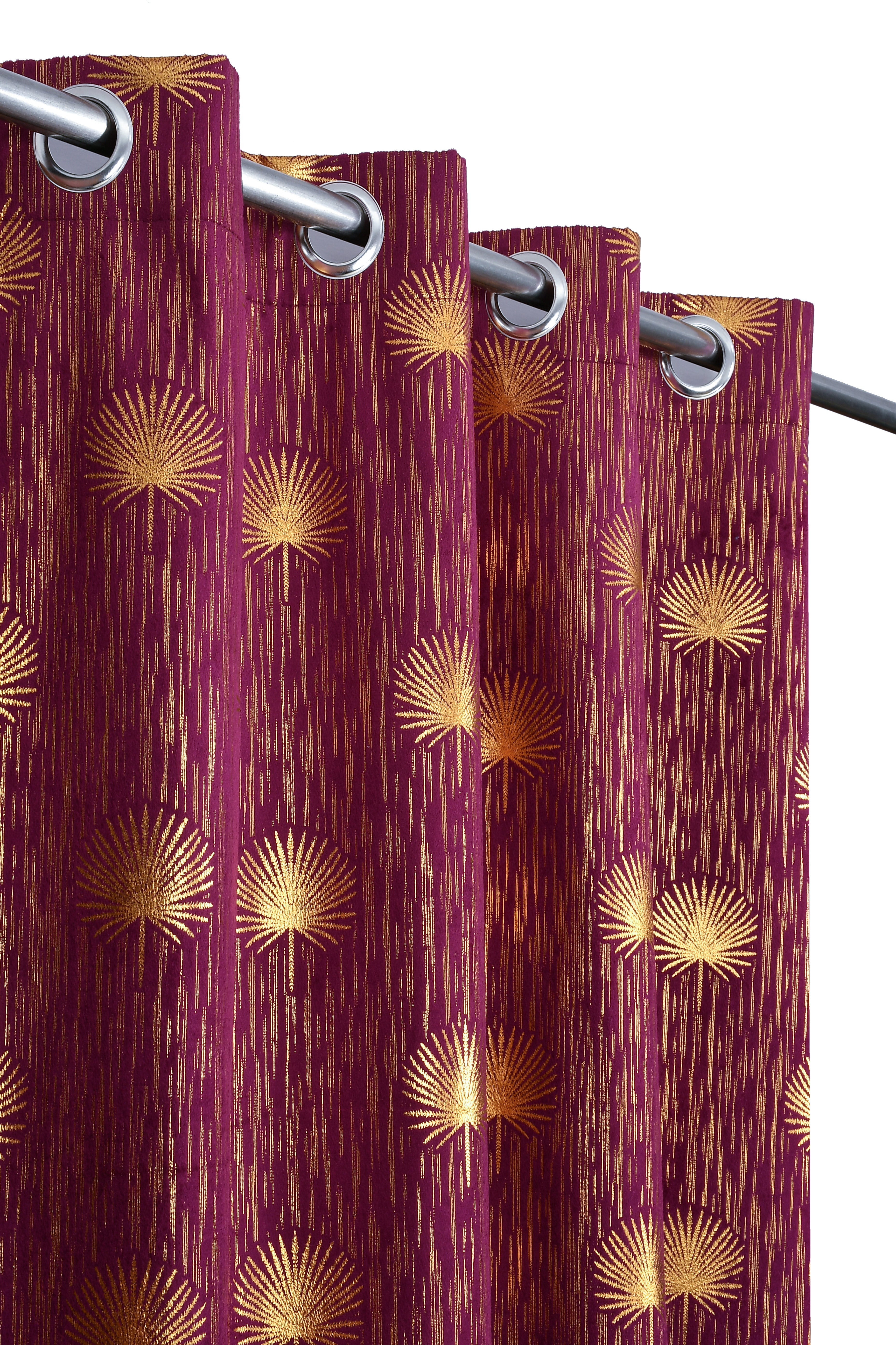 Velvet Curtain Foil jhadu print