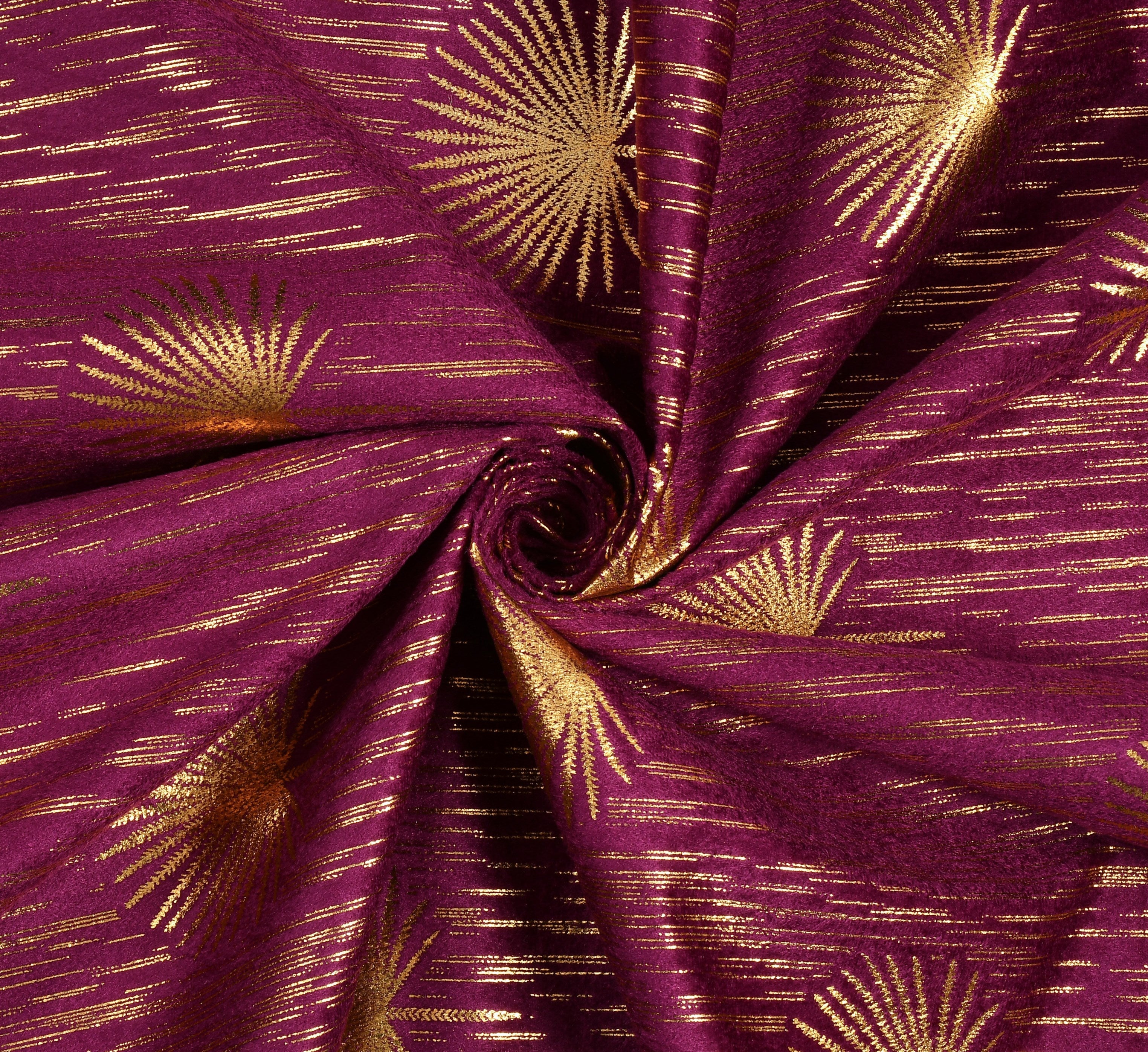 Velvet Curtain Foil jhadu print