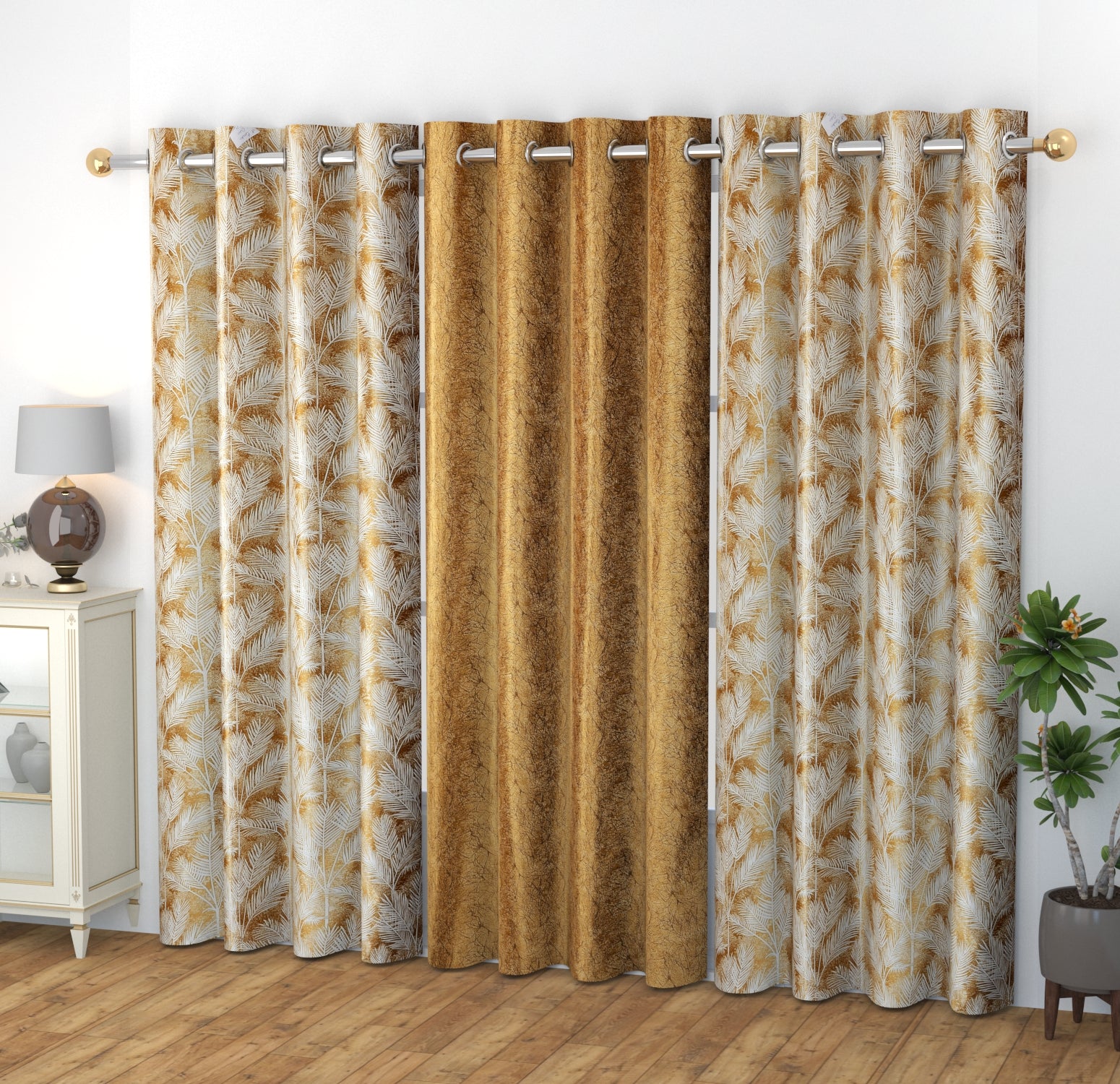 Camrin leaves curtains combo (3pcs)