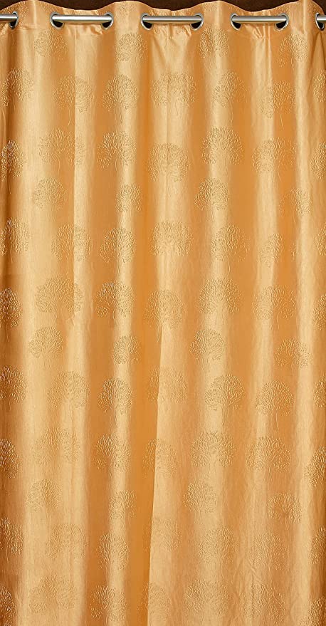 Gold tree punch curtains from The Digital Kart featuring a stylish tree punch pattern on fabric window curtains.