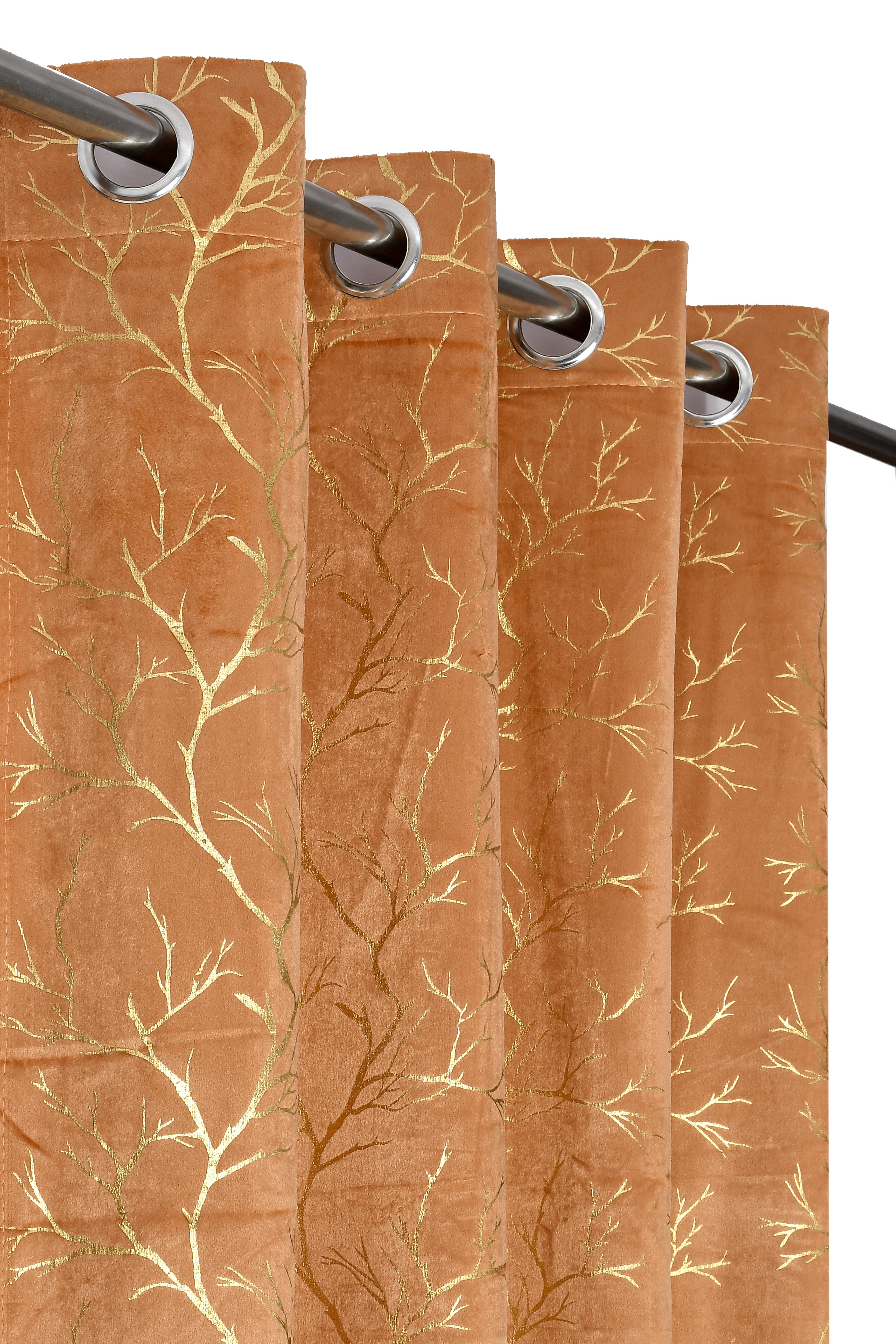 Digital Kart Royal Velvet Foil Branch Curtain