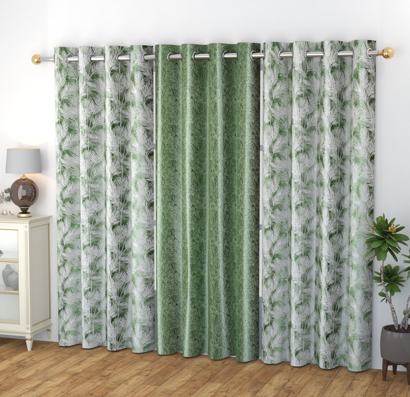 Camrin leaves curtains combo (3pcs)