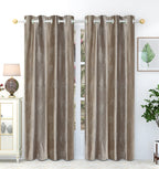 Gray tree punch curtains by The Digital Kart with a subtle leafy pattern, ideal for modern window decor.