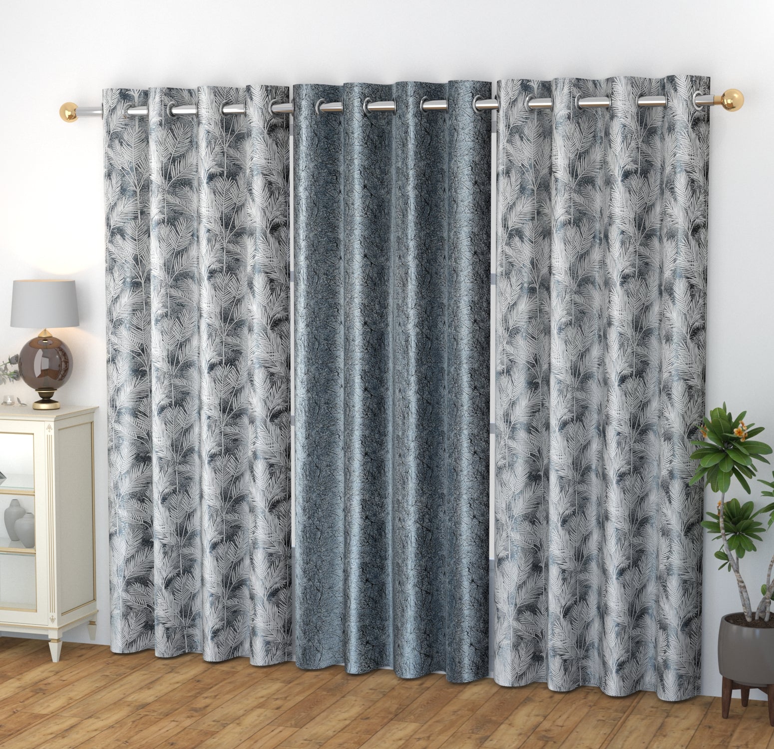 Camrin leaves curtains combo (3pcs)