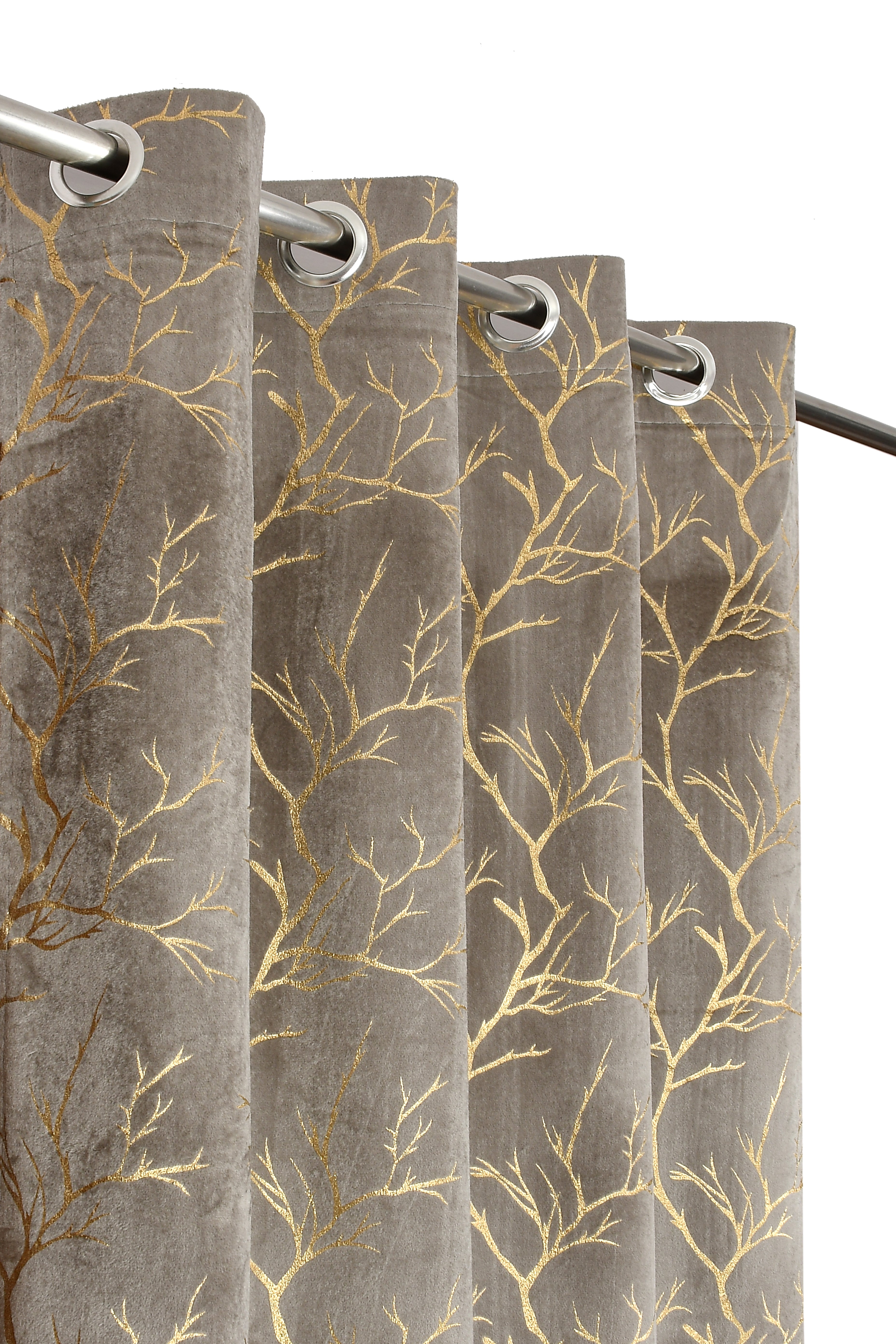 Digital Kart Royal Velvet Foil Branch Curtain