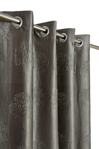Grey tree punch curtains by The Digital Kart featuring a stylish tree punch pattern for a modern home decor look.