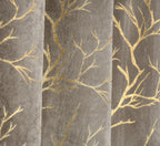 Gray velvet curtains for living room by The Digital Kart, showcasing soft fabric and elegant drape on a window.