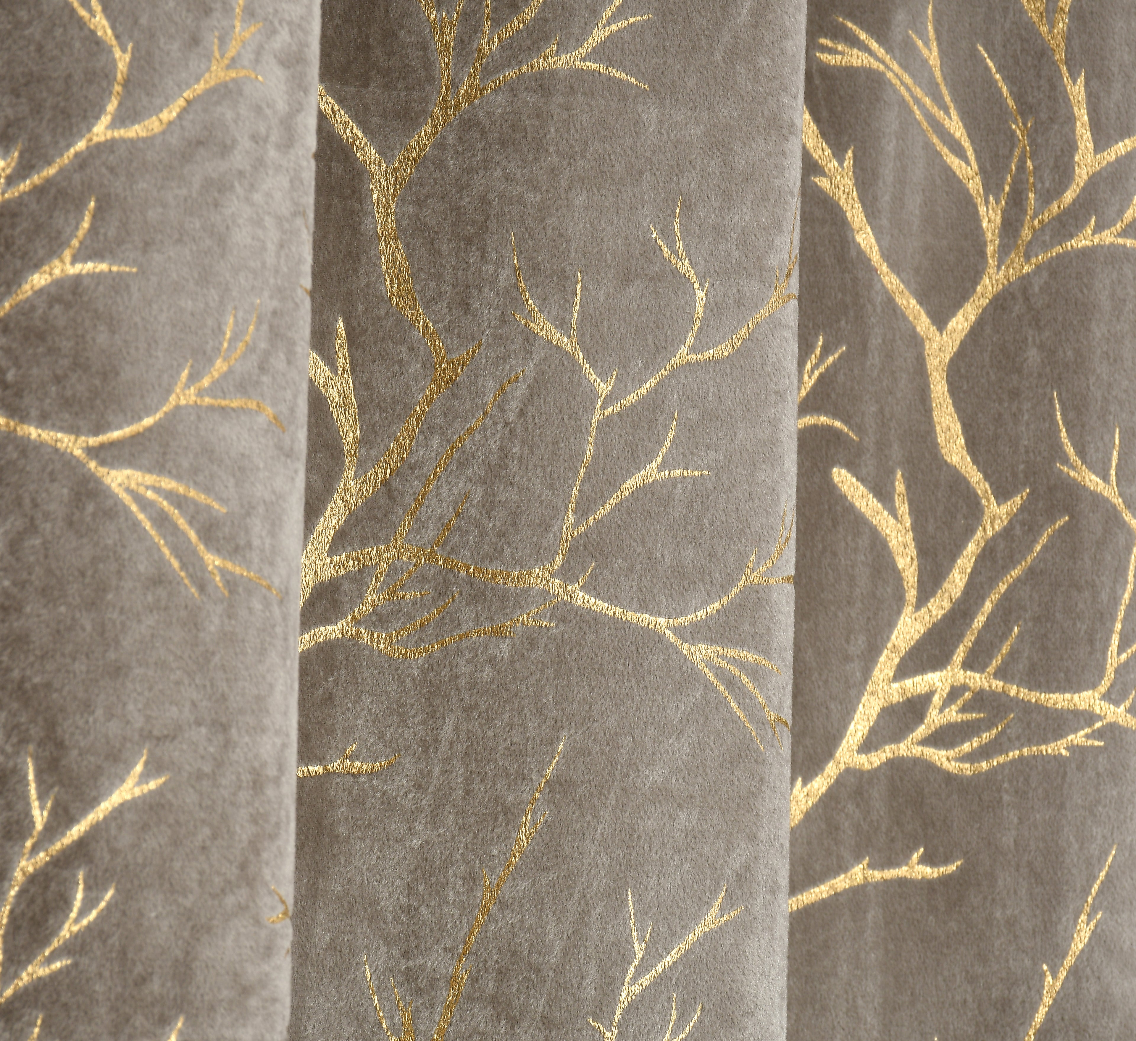 Digital Kart Royal Velvet Foil Branch Curtain