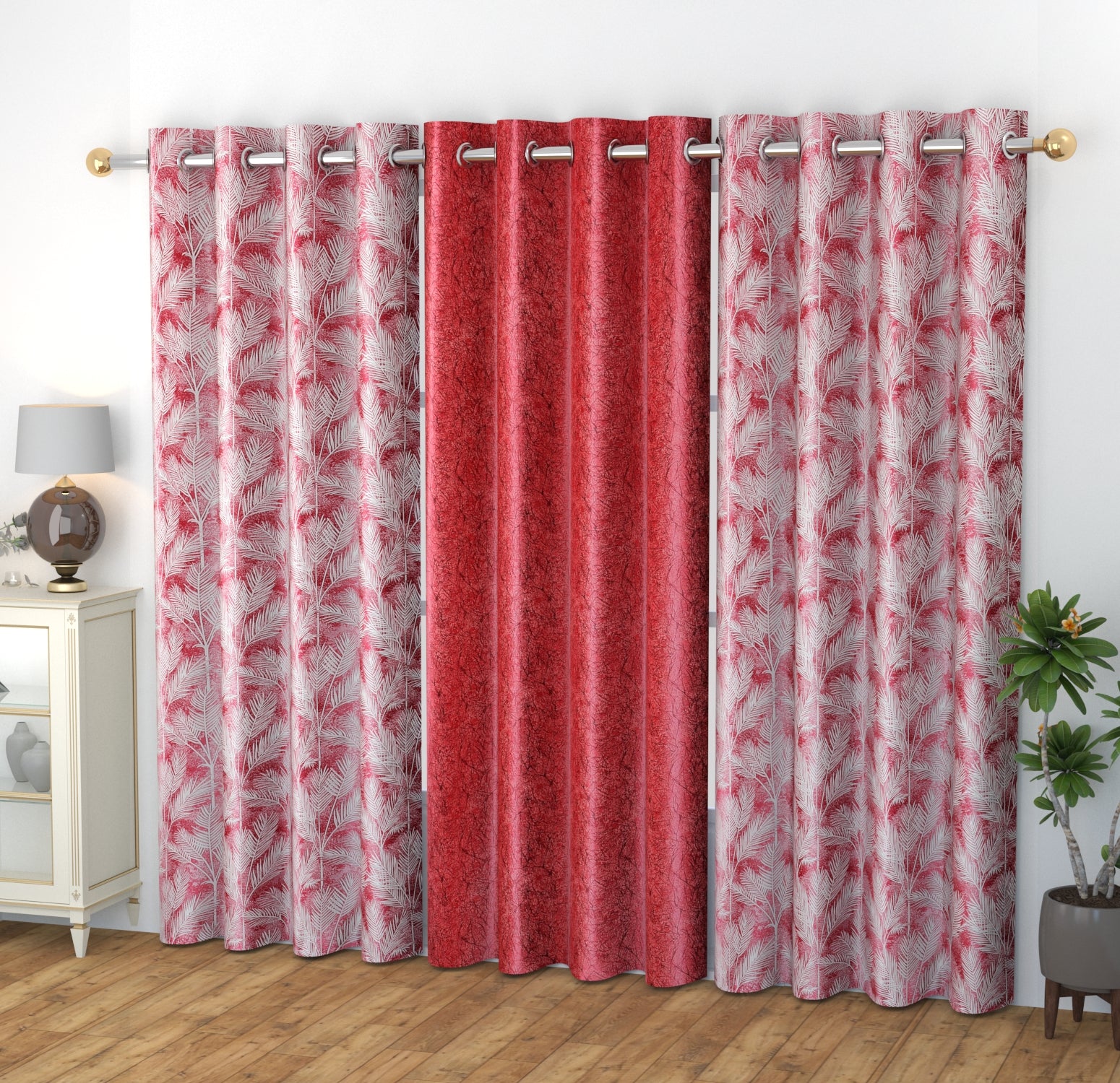 Camrin leaves curtains combo (3pcs)