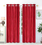 Maroon tree punch curtains from The Digital Kart featuring a bold leafy pattern on fabric window drapes.