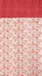 Maroon Camrin Patch Rainbow Umbrella Curtains by The Digital Kart hanging in a room with colorful patterns.