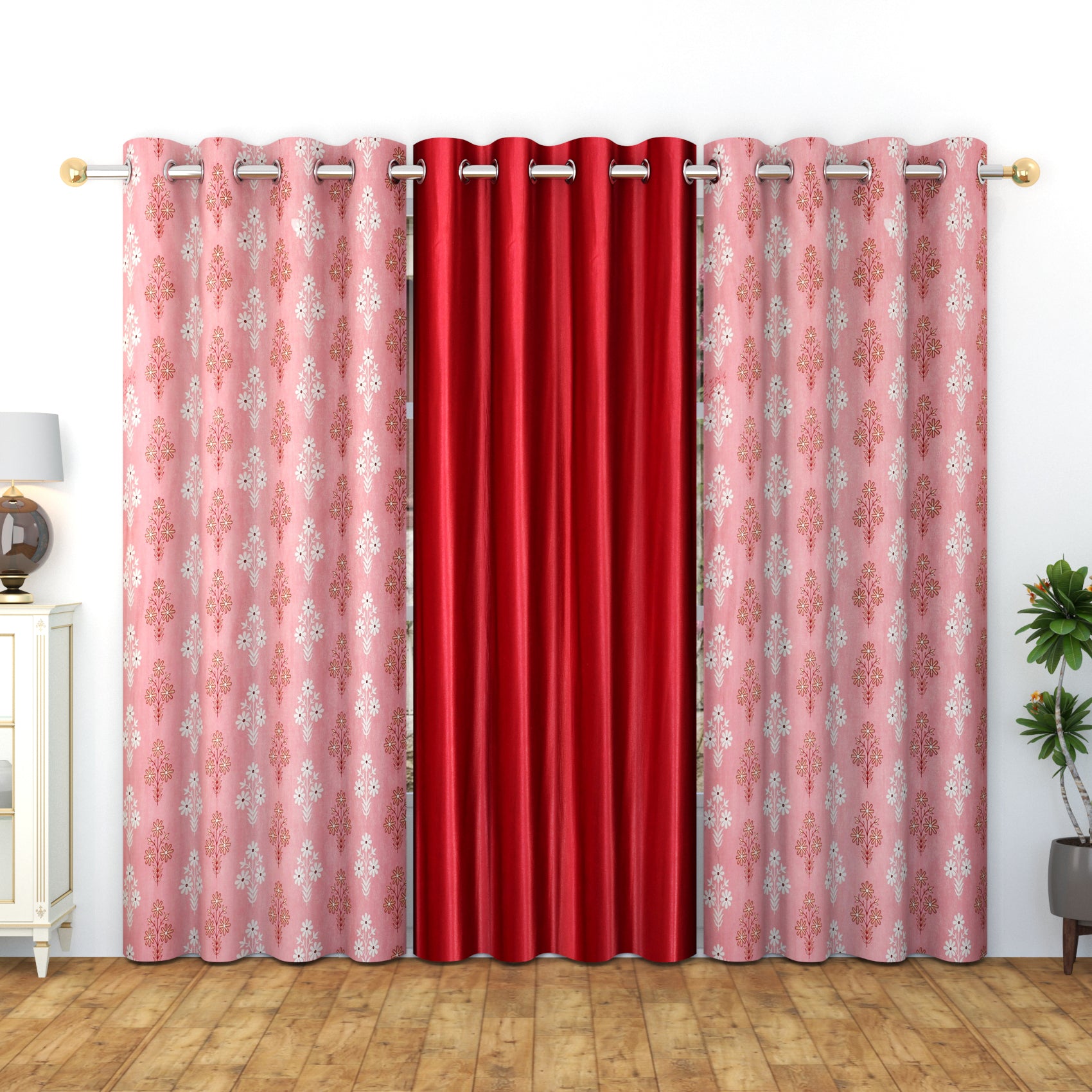 Meta print 1 combo (3 pcs) curtains