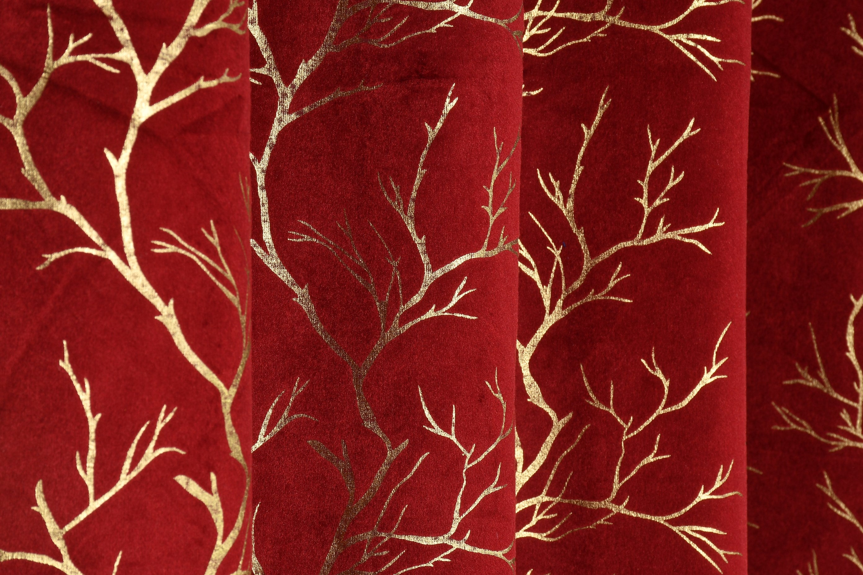 Digital Kart Royal Velvet Foil Branch Curtain