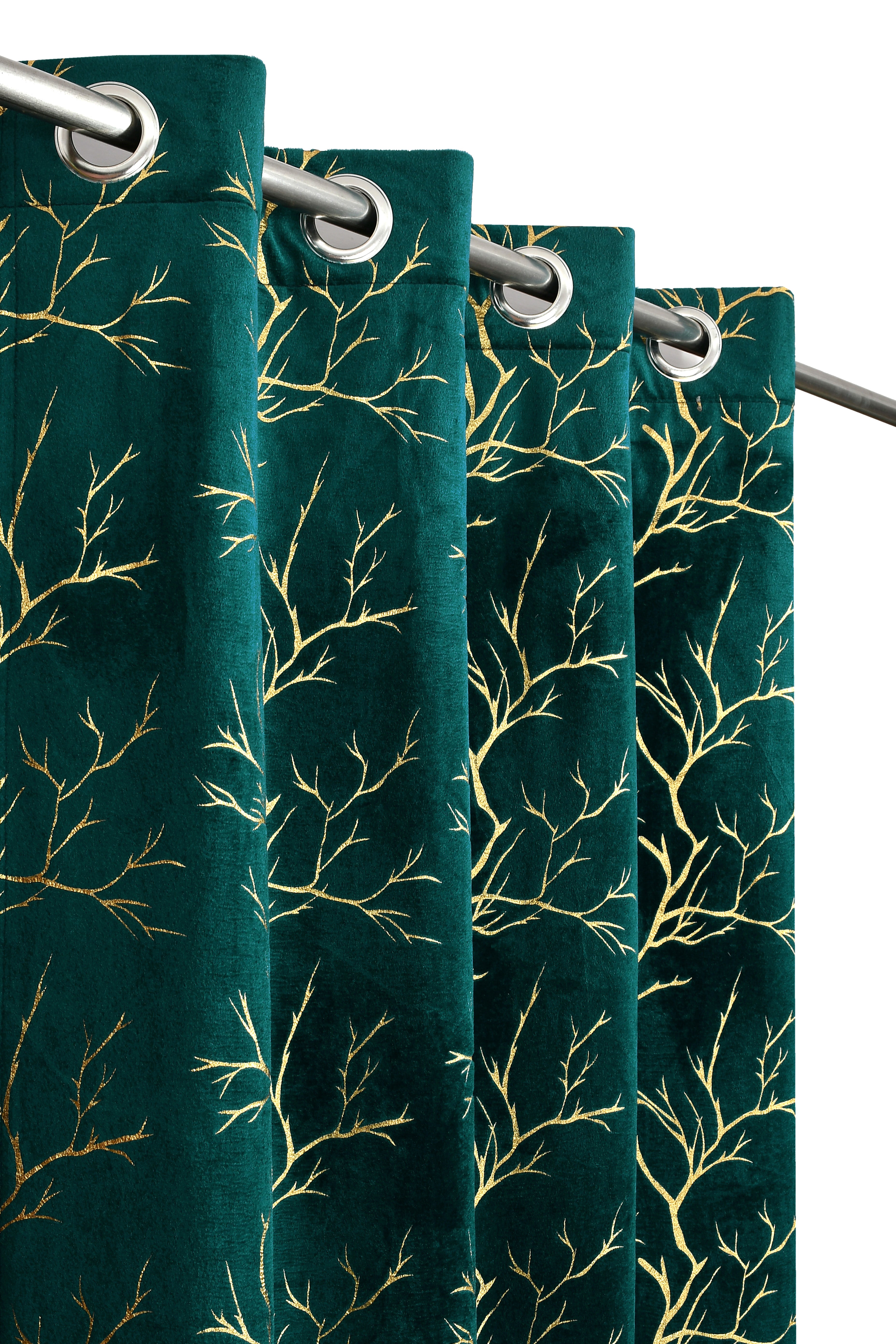 Digital Kart Royal Velvet Foil Branch Curtain