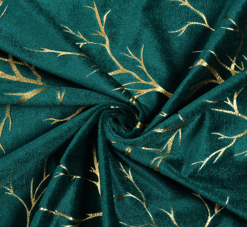 Digital Kart Royal Velvet Foil Branch Curtain