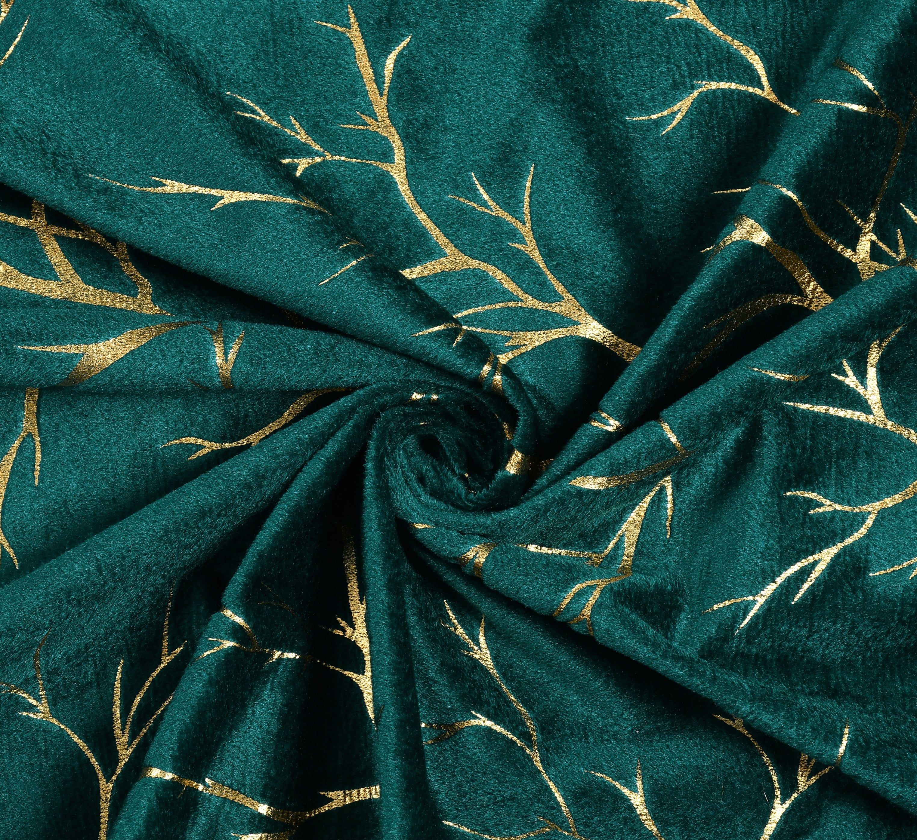 Digital Kart Royal Velvet Foil Branch Curtain