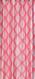 Pink Surbhi Dmass print curtains by The Digital Kart with intricate digital design and floral motifs for elegant window decor.