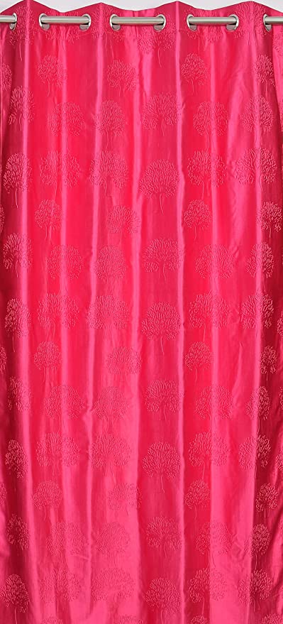 Pink tree punch curtains from The Digital Kart featuring a vibrant, nature-inspired pattern for stylish window decor.