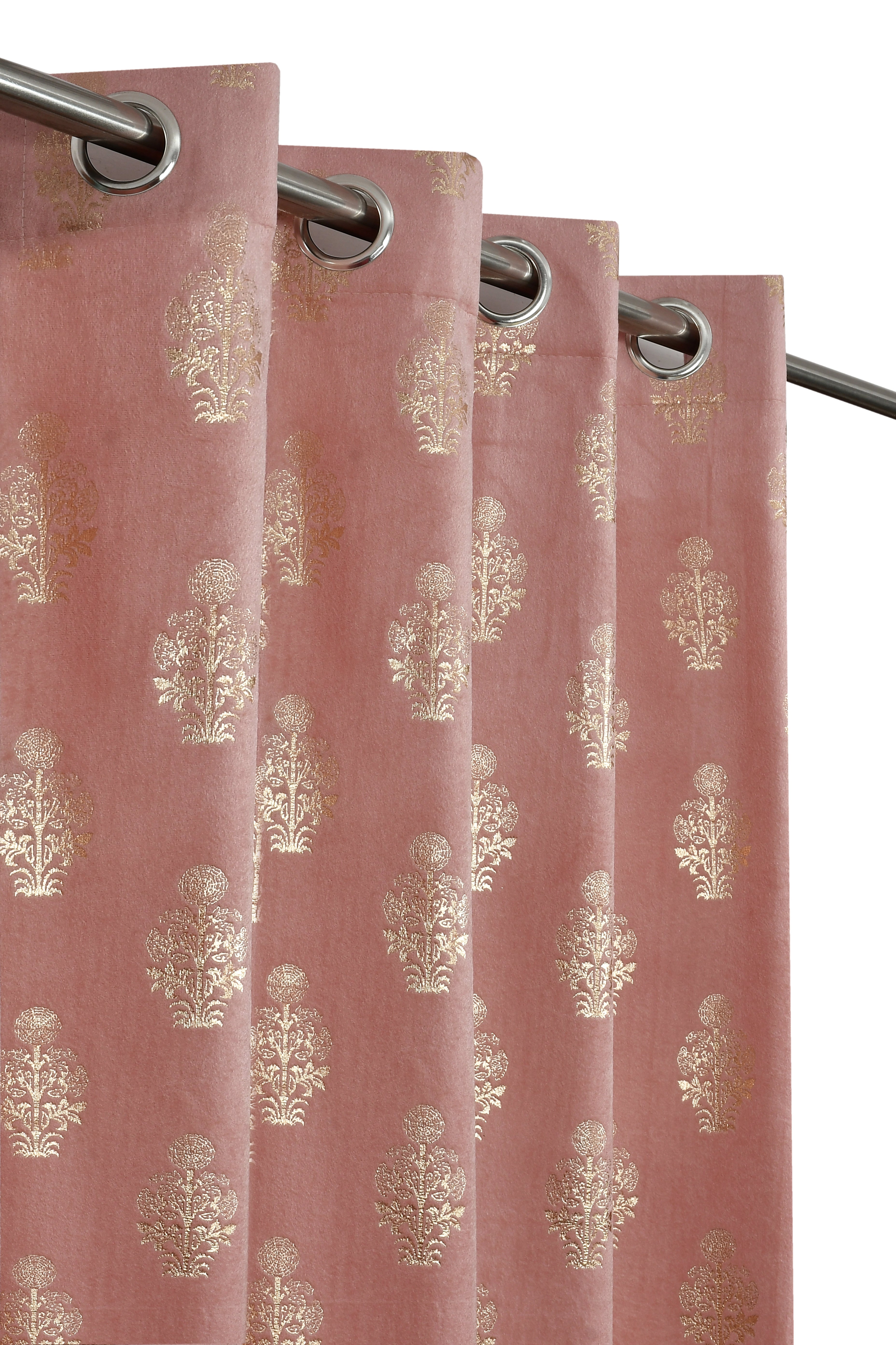 Velvet Foil Curtains Matka Print