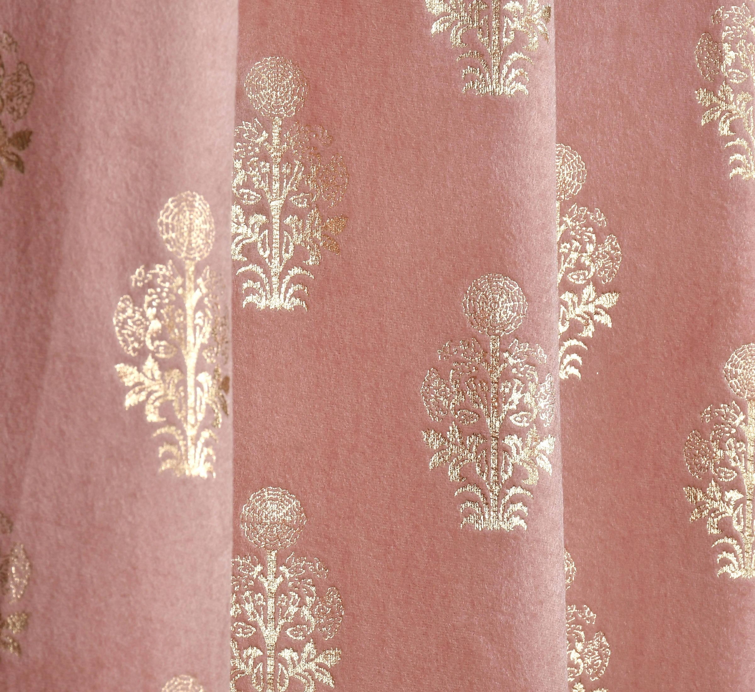 Velvet Foil Curtains Matka Print