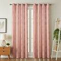 Rose gold velvet curtains with regal foil detailing, elegant window treatment from The Digital Kart, showcasing luxurious fabric and design.