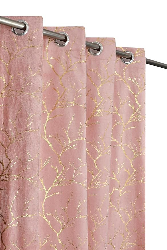 Digital Kart Royal Velvet Foil Branch Curtain